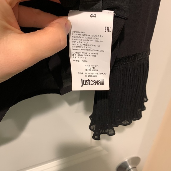 NWT Just Cavalli Women’s woven long sleeve top, size 44 Italy / 6 - 8 US - Picture 6 of 7